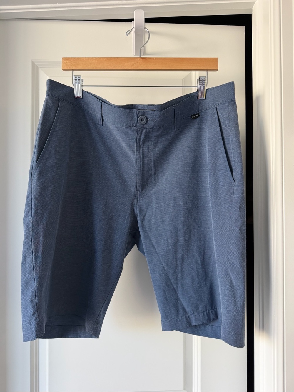 Travis Mathew Slate Blue Flat Front Stretch Shorts